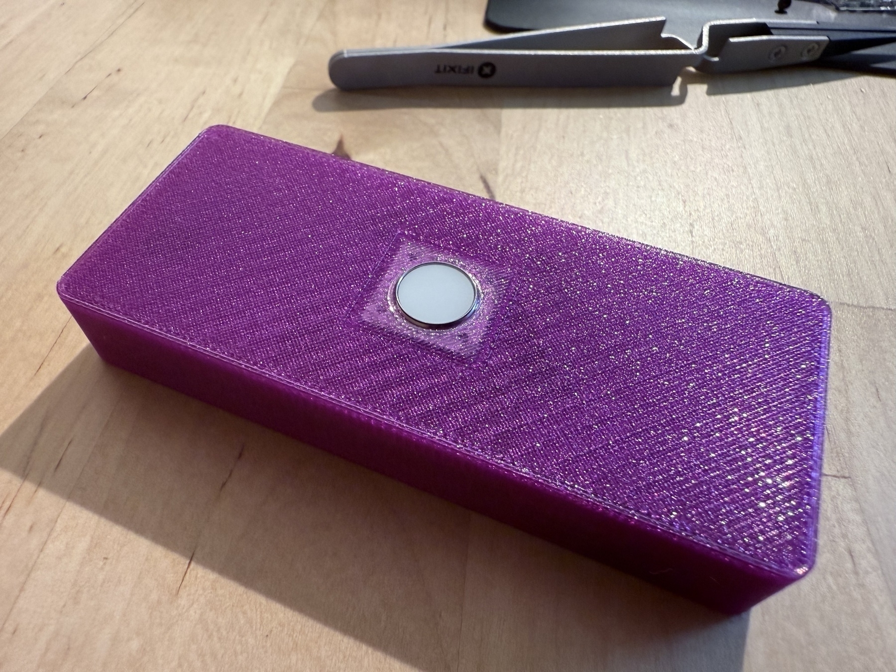 Touch ID sensor in a purple case